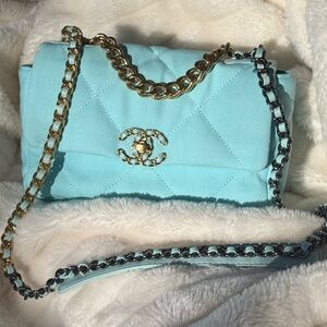 Chanel Aqua Quilted Crossbody Bag